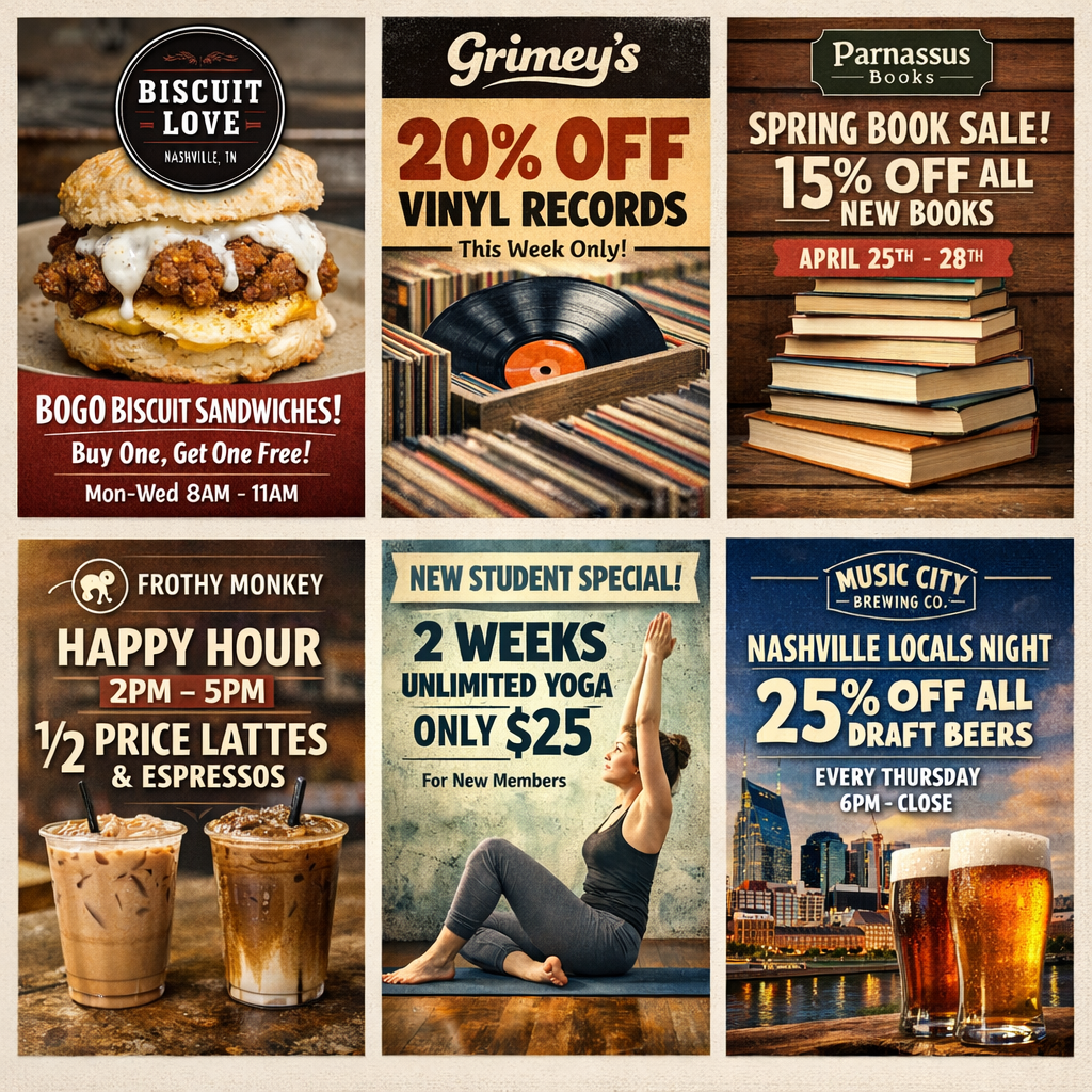 Discover Exclusive Deals from Nashville’s Local Businesses